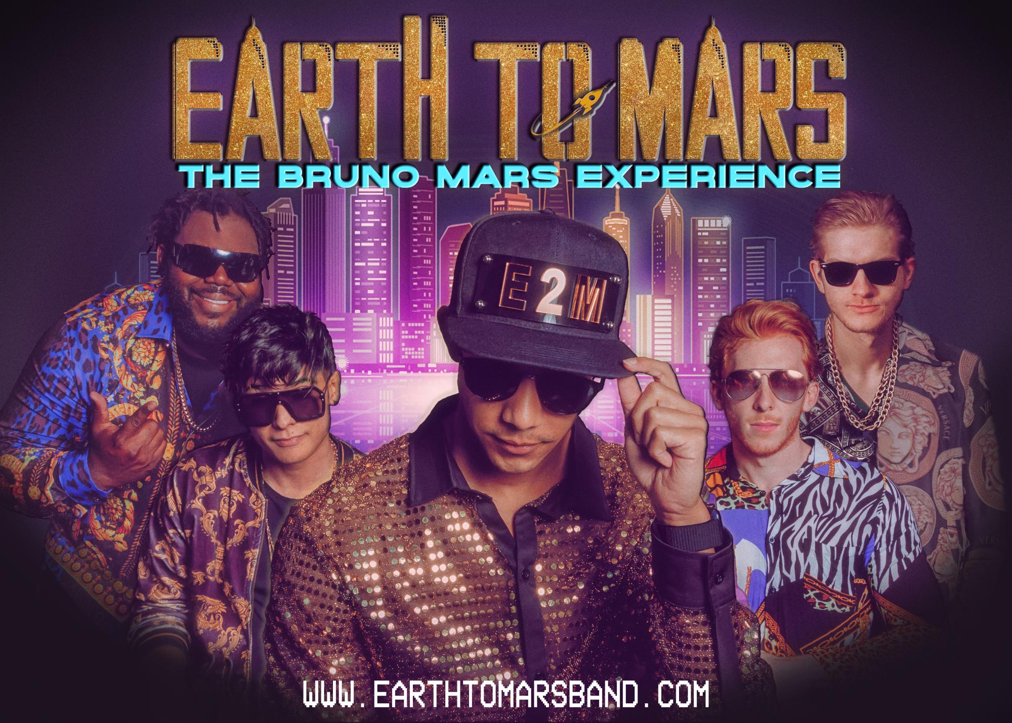 Earth to Mars Band Poster, purple and gold